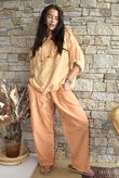 Rustic Nature Linen Blend Hippie Shake Hoodie Washed Cayenne